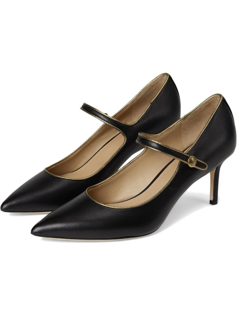 Metallic-Trim Mary Jane Pumps - Chic Dress Shoes for Parties & Events